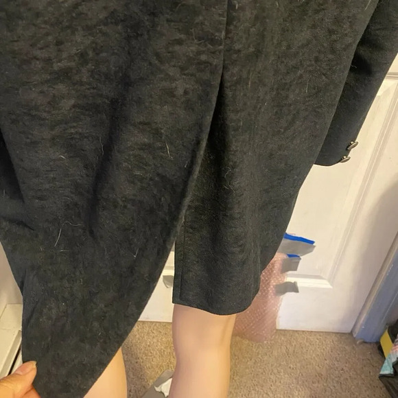 VTG Back At The Ranch Western Black Sued Suit Jacked Blazer Women Sz L 2 Button - Picture 11 of 12